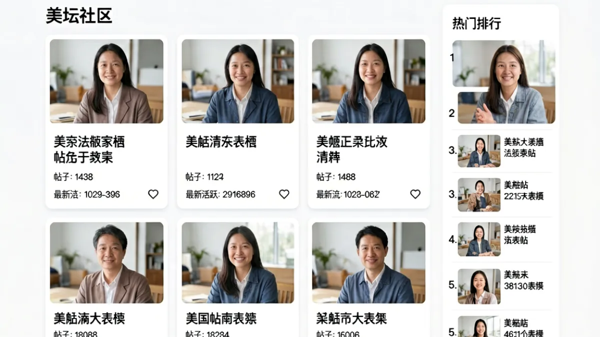 海角论坛平台概览示意图，展示社区首页的版块结构与用户活跃状态
